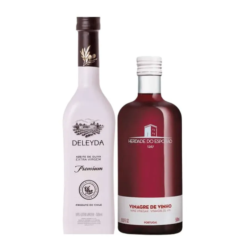 Kit Azeite Chileno Deleyda &amp; Vinagre Português Esporão 500ml Shopvinho