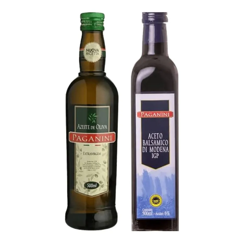 Kit Vinagre Italiano Balsâmico Paganini 500ml &amp; Azeite Italiano Paganini 500ml Shopvinho