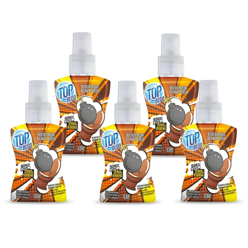 Kit C/5 Un Top Bloq. Bloqueador De Mau Odor Citrus &amp; Verbena 60ml