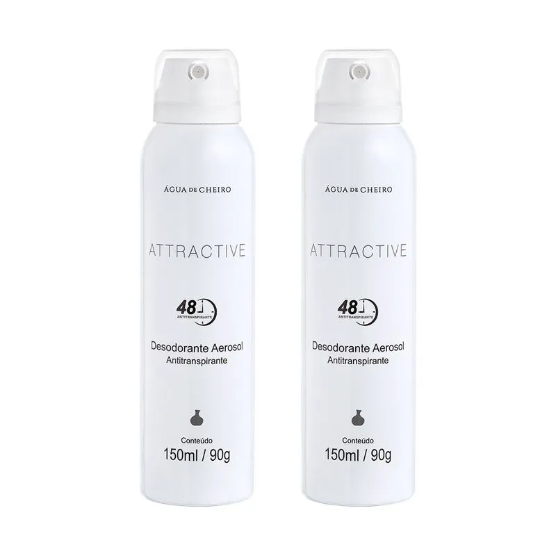 Kit 2 Desodorante Feminino Aerosol Attractive 150ml