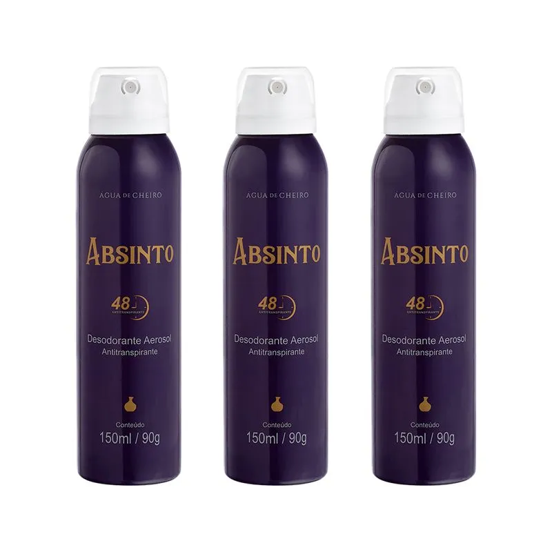 Kit 3 Desodorante Feminino Absinto Aerosol 150ml