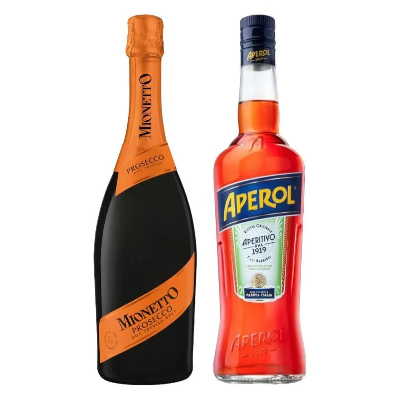 1 Prosecco Mionetto Orange Label D.O.C. Brut 750ml + Leve Grátis 1 Aperitivo Aperol 750ml