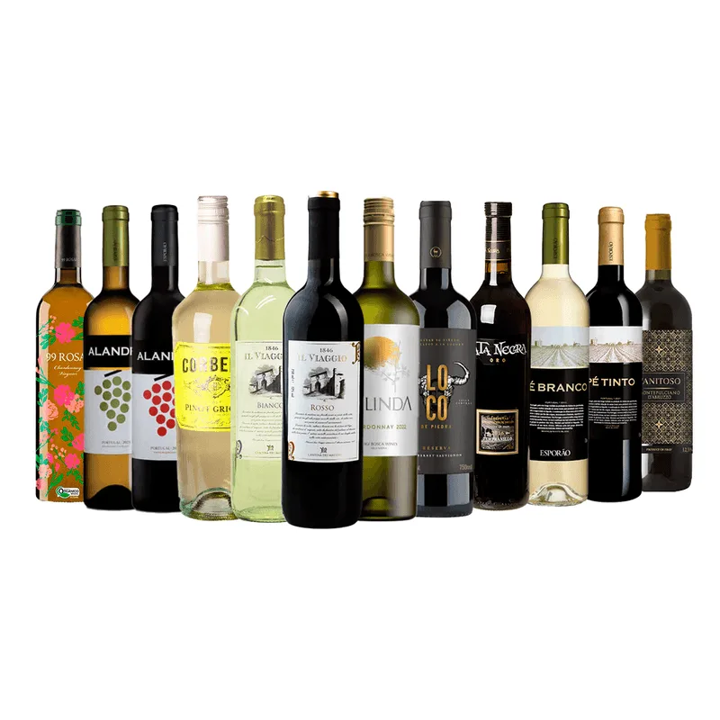 Kit 12 Vinhos - 6 Tintos E 6 Brancos 750ml Shopvinho
