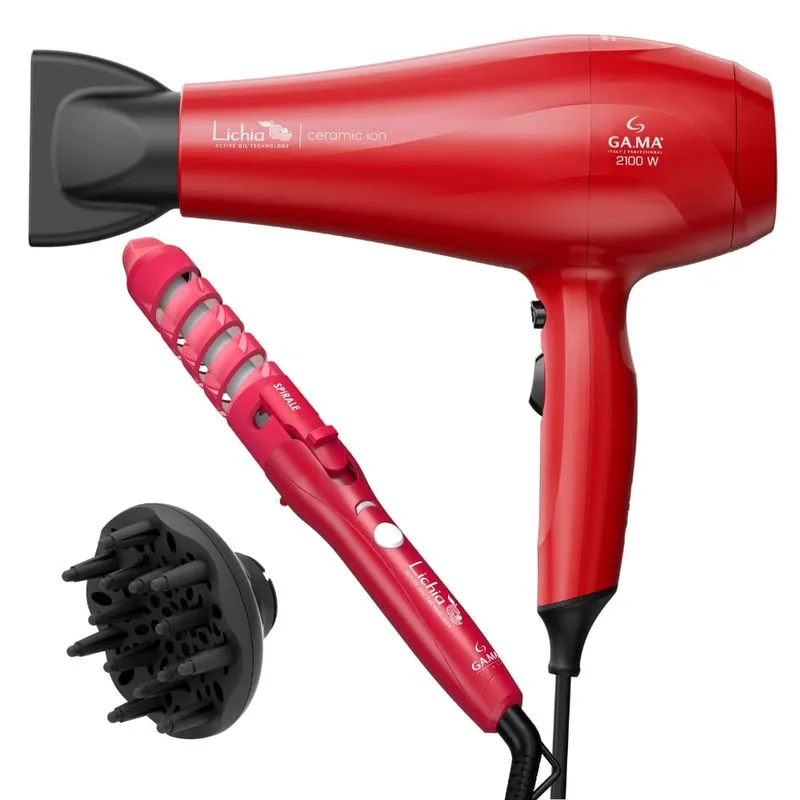 Kit Secador Lichia e Modelador Spirale Lichia 127v