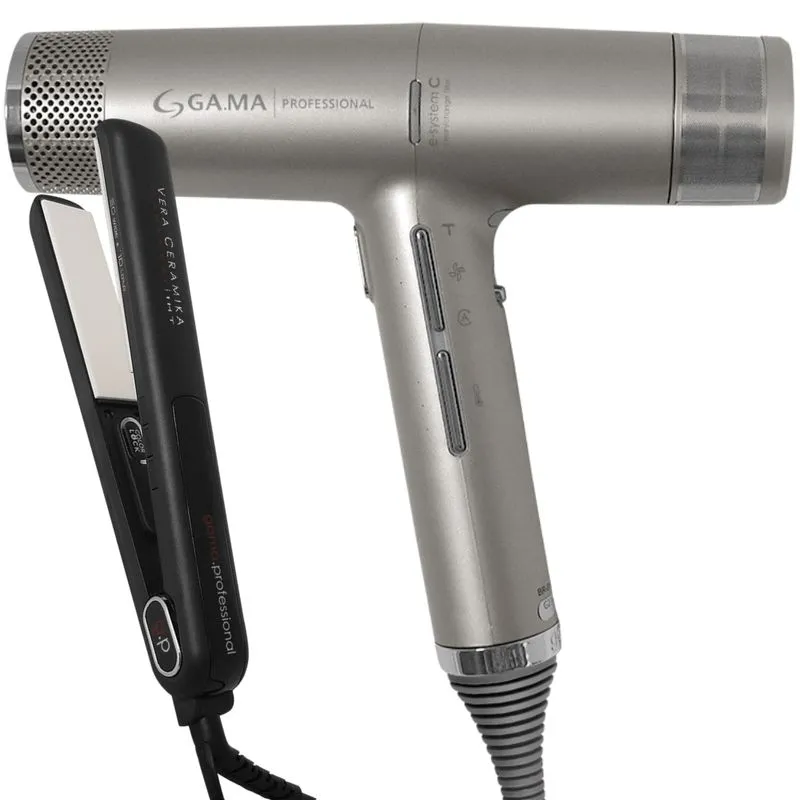 Kit Secador iQ3 Gray e Prancha G-Evo Vera Ceramika 127V