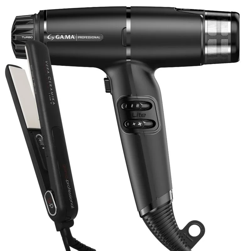 Kit Secador iQ Lite Max Black e Prancha Vera Ceramika 127v