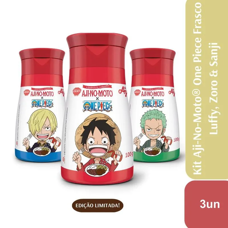 Kit Ajinomoto One Piece Luffy + Zoro + Sanji - Frasco