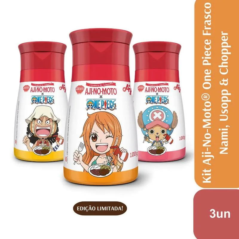 Kit Ajinomoto One Piece Nami + Usopp + Chopper - Frasco