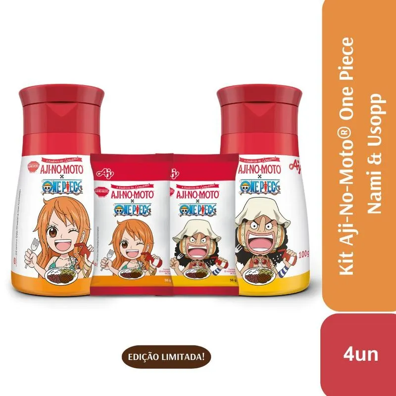 Kit Ajinomoto One Piece Nami + Usopp - Frasco + Floppy