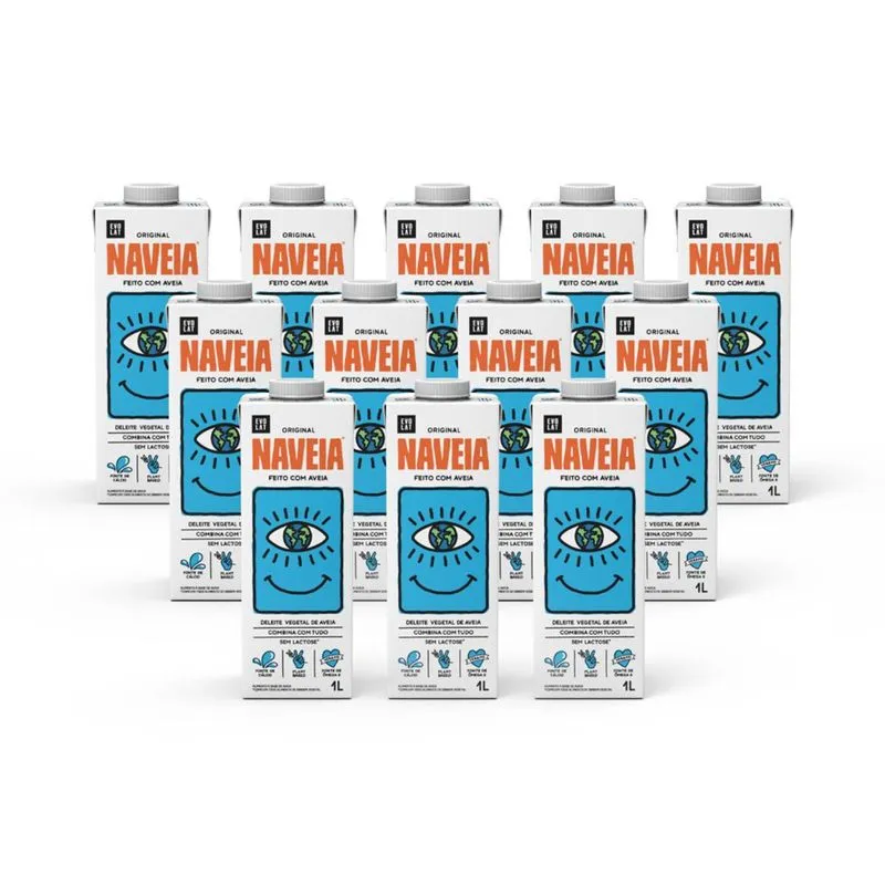 Kit 12 Leite Vegetal Naveia Sabor Original 1 Litro