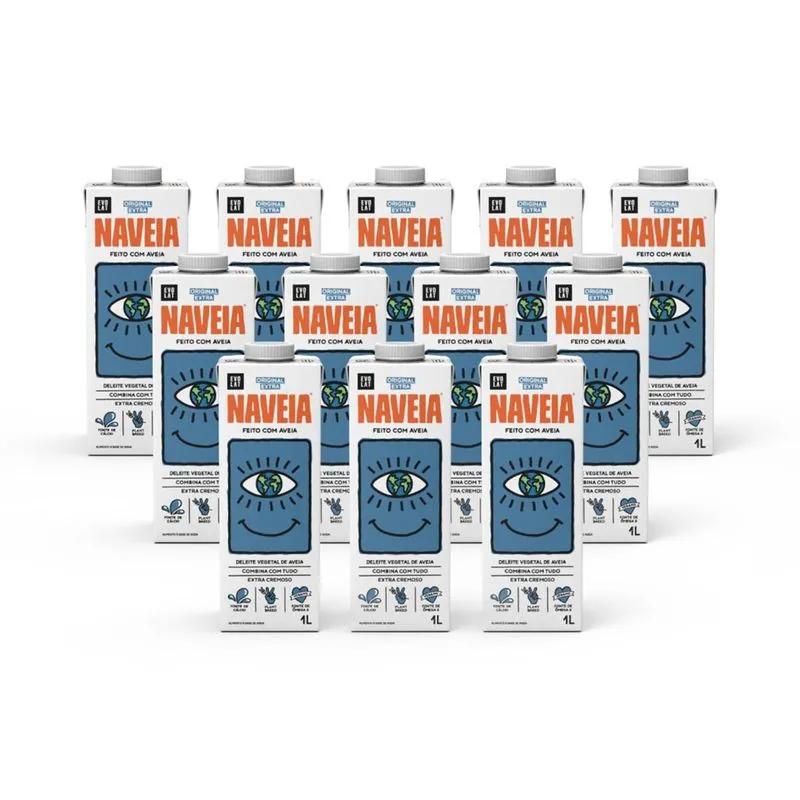 Kit 12x Bebida Vegetal Naveia Original Extra 1l