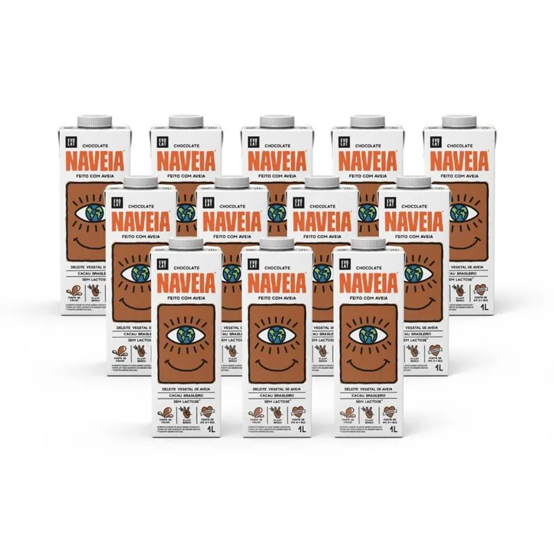 Kit 12x Bebida Vegetal Naveia Chocolate 1l