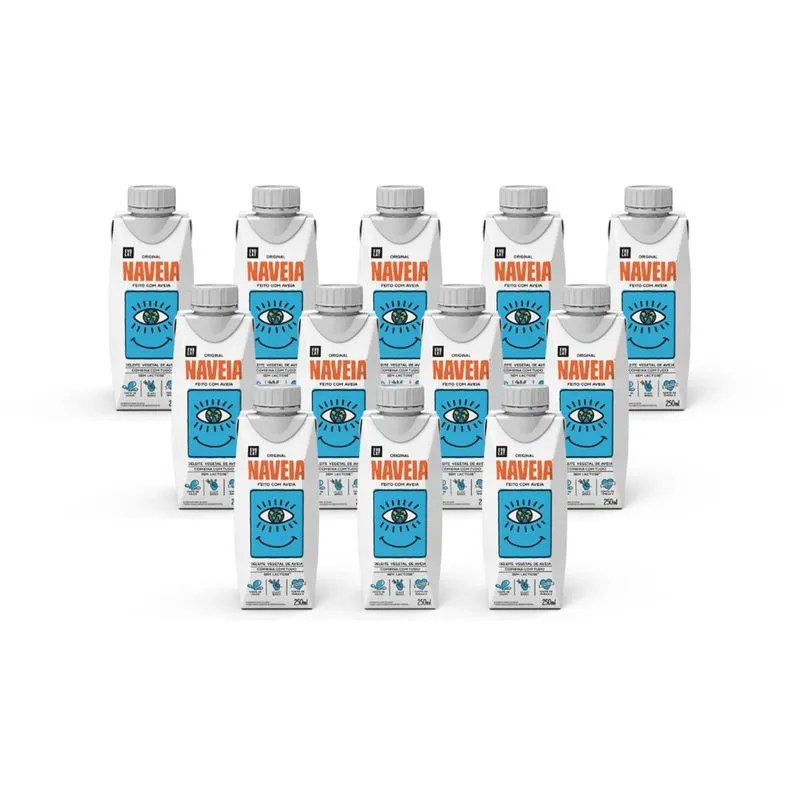 Kit 12 Leite Vegetal Naveia Sabor Original 250ml