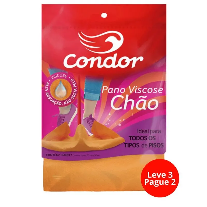Pano De Chão Condor 60cm X 50cm - Leve 3 Pague 2