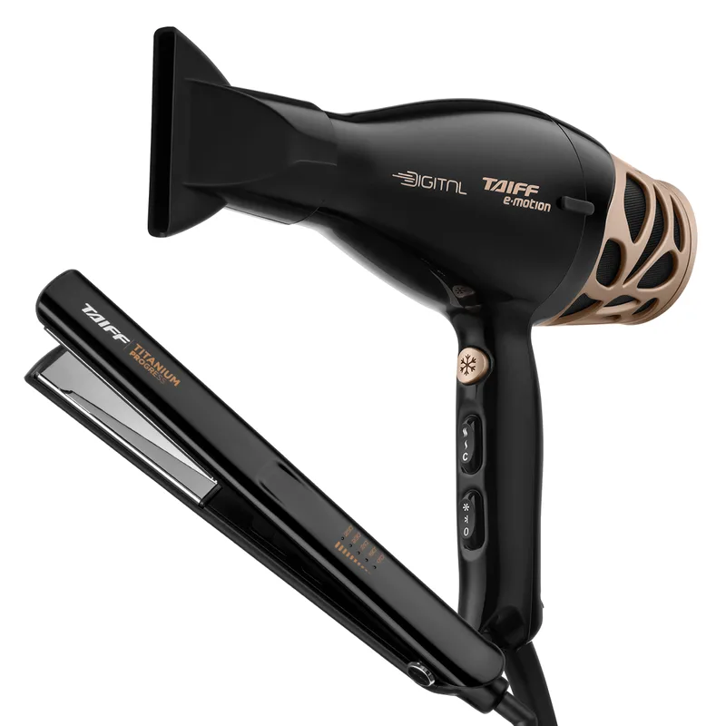 Kit Secador E.motion e Chapa Titanium Progress Kit Secador E Motion e Chapa Titanium Progress 127V