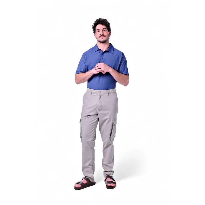 Calça Cargo Masculina Chino Casual Elastano Confortável