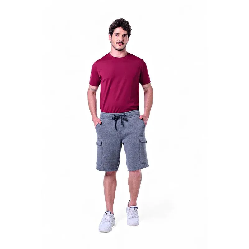 Bermuda Masculina Moletom Cargo Rabbitohs