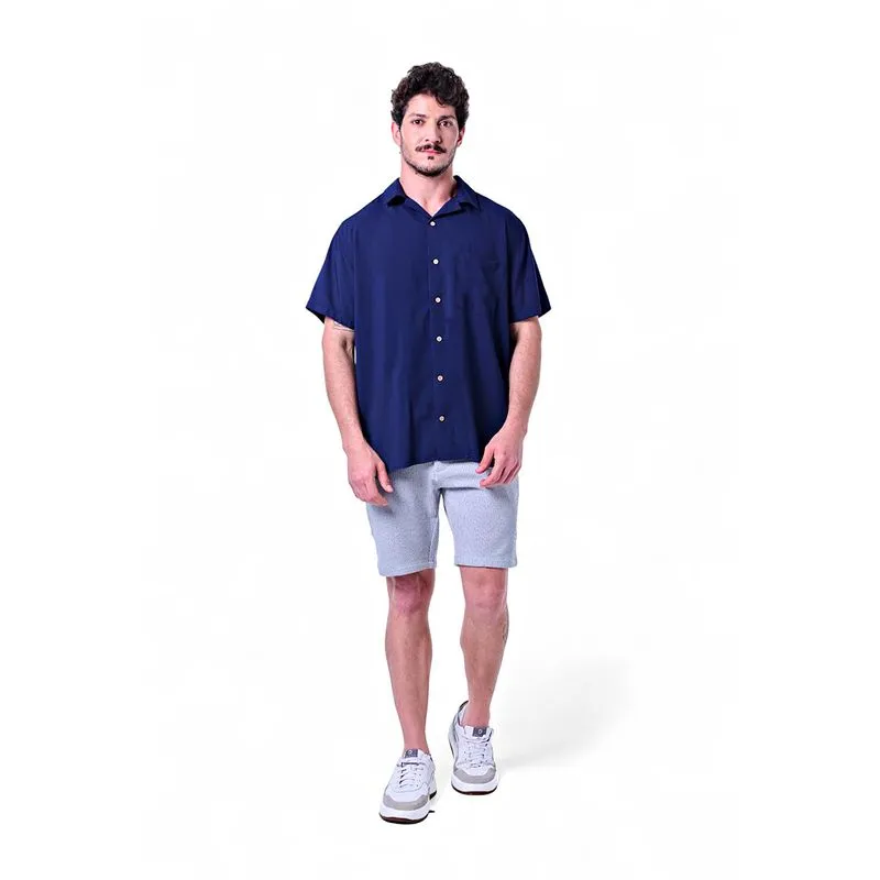 Camisa Masculina Manga Curta Gola Hawaii Viscose Casual