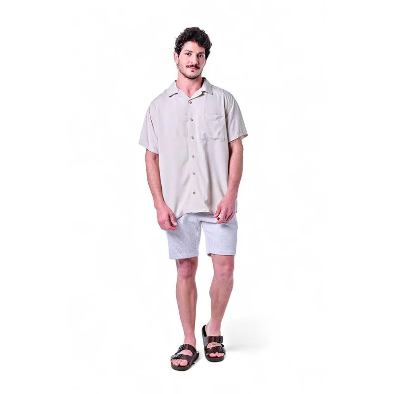 Camisa Masculina Manga Curta Gola Hawaii Viscose Casual