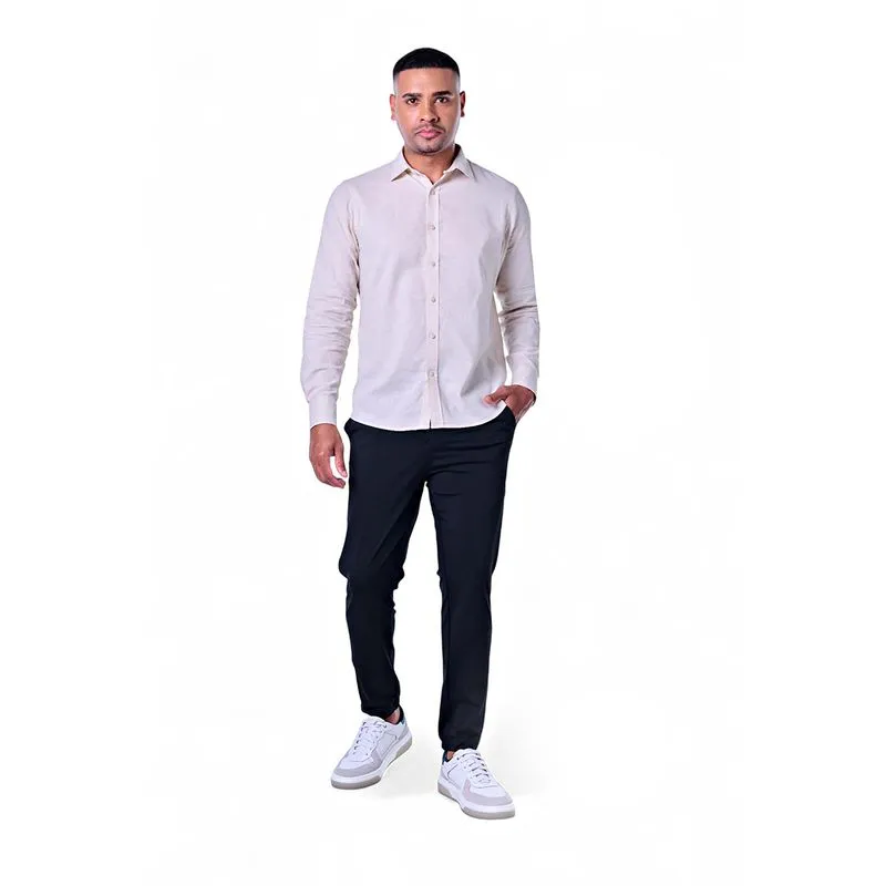 Camisa Masculina Linho Misto Manga Longa