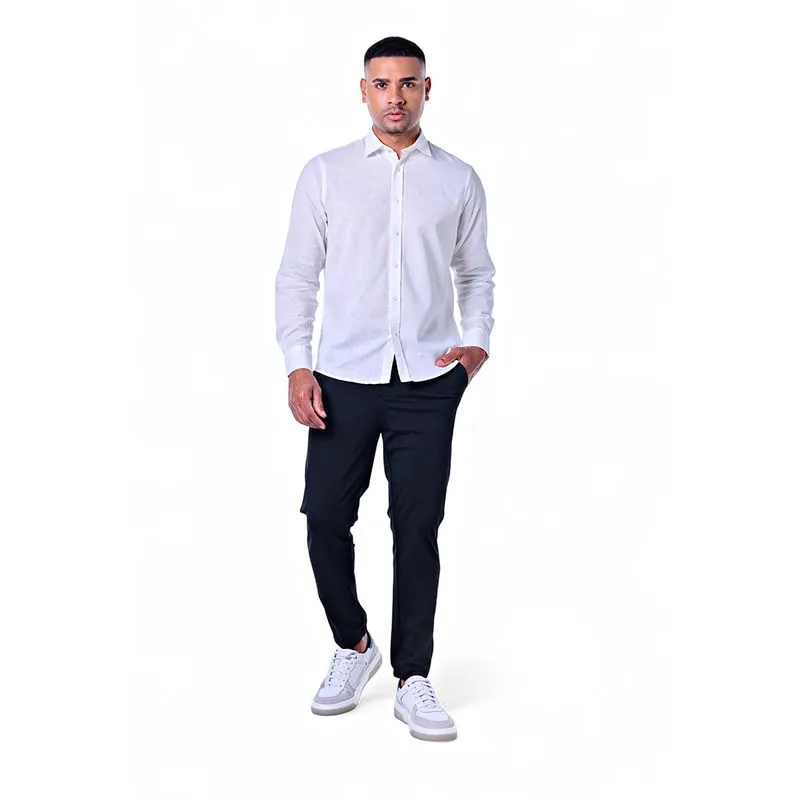 Camisa Masculina Linho Misto Manga Longa