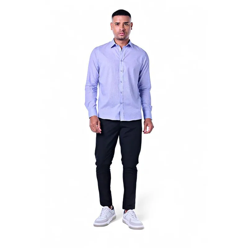 Camisa Masculina Fio a Fio Manga Comprida