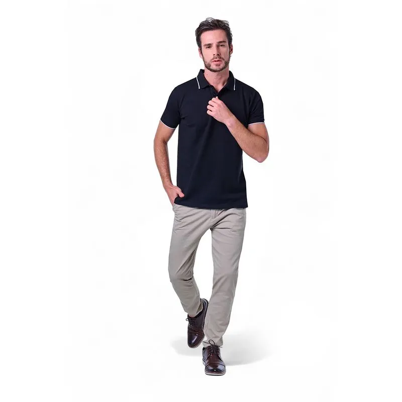 Polo Masculina com Friso na Gola