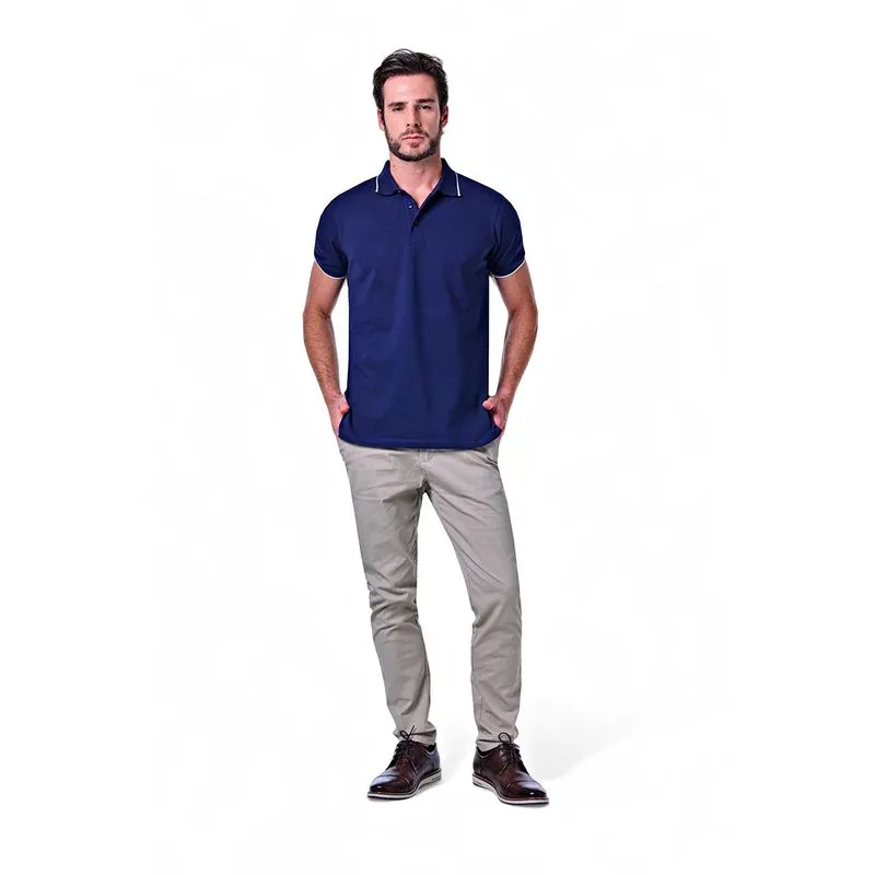 Polo Masculina com Friso na Gola