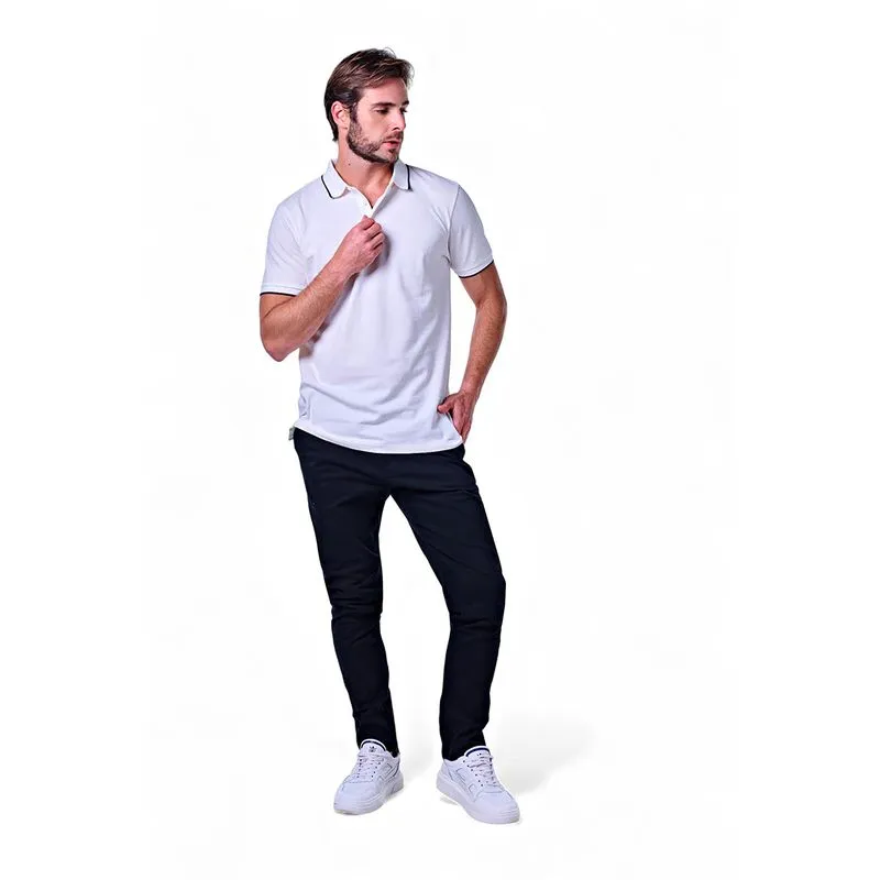 Polo Masculina com Friso na Gola