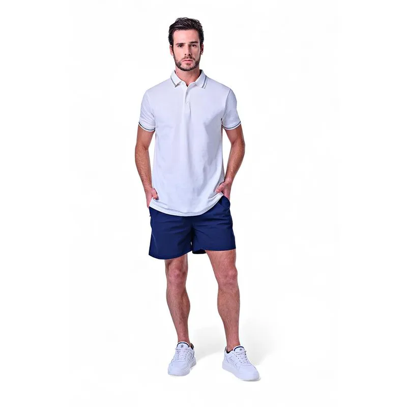 Polo Masculina Casual com Friso na Gola