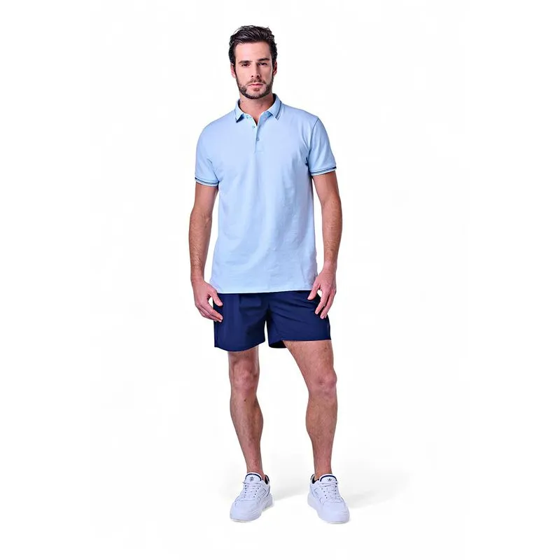 Polo Masculina Casual com Friso na Gola