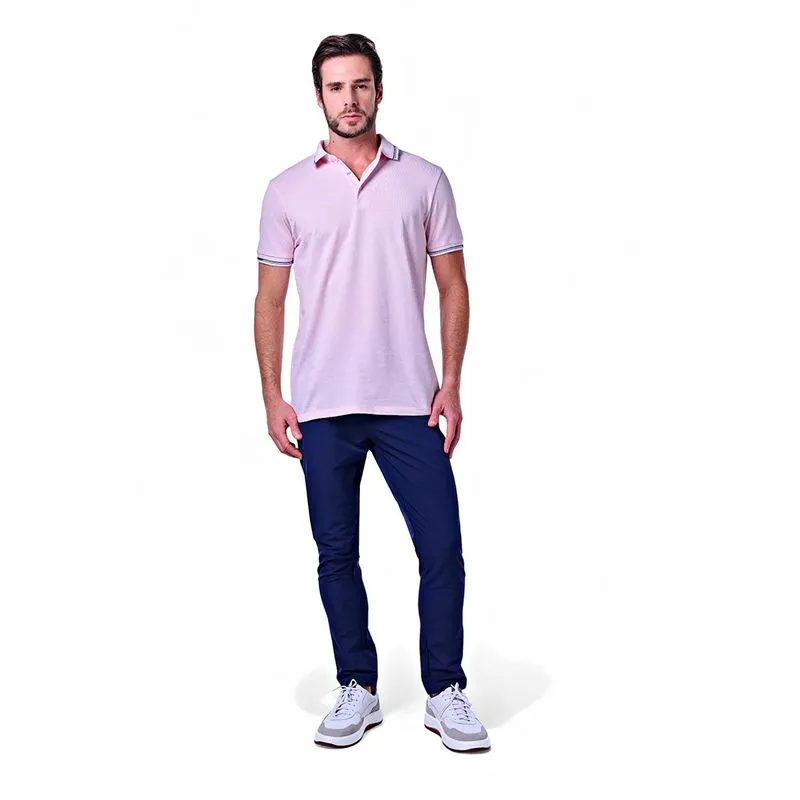 Polo Masculina Casual com Friso na Gola