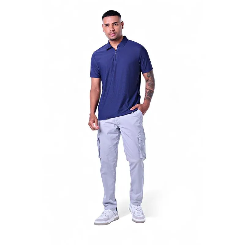 Polo Masculina Zíper Invisível