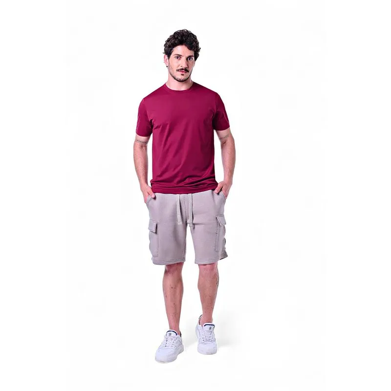 Camiseta Masculina Careca Básica Não Amassa Elastano