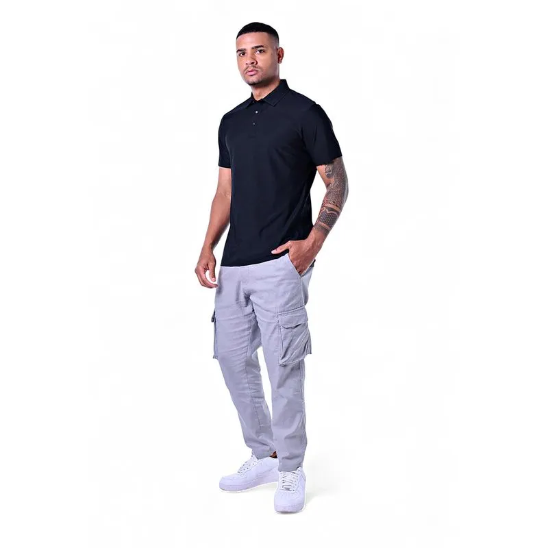 Polo Masculina Botão Jackard Premium Poliamida Respirável