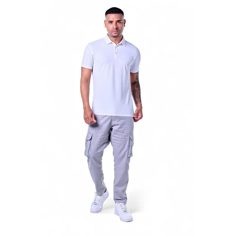 Polo Masculina Botão Jackard Premium Poliamida Respirável