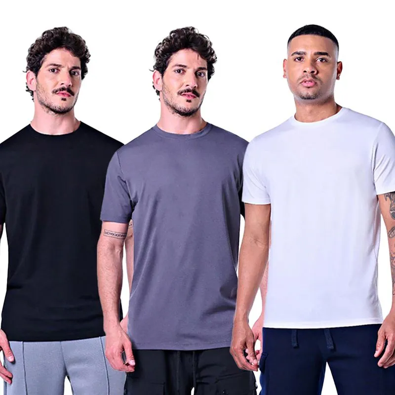 Kit 3 Camisetas Masculinas Básicas