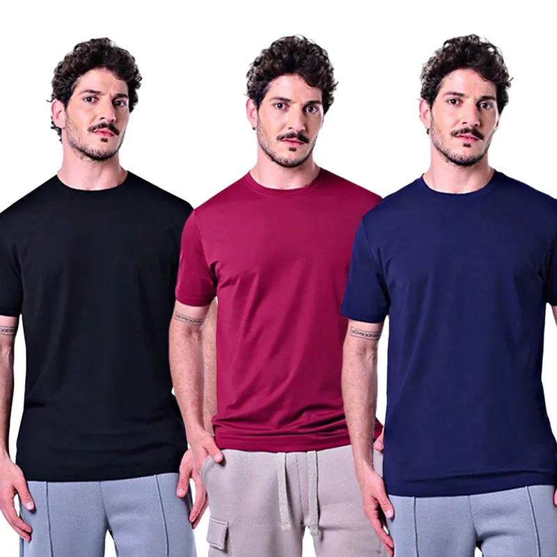 Kit 3 Camisetas Masculinas Básicas