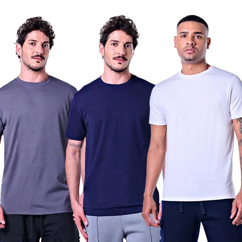 Kit 3 Camisetas Masculinas Básicas