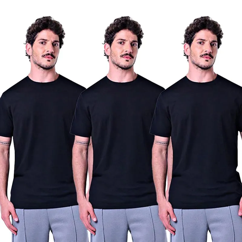 Kit 3 Camisetas Masculinas Básicas
