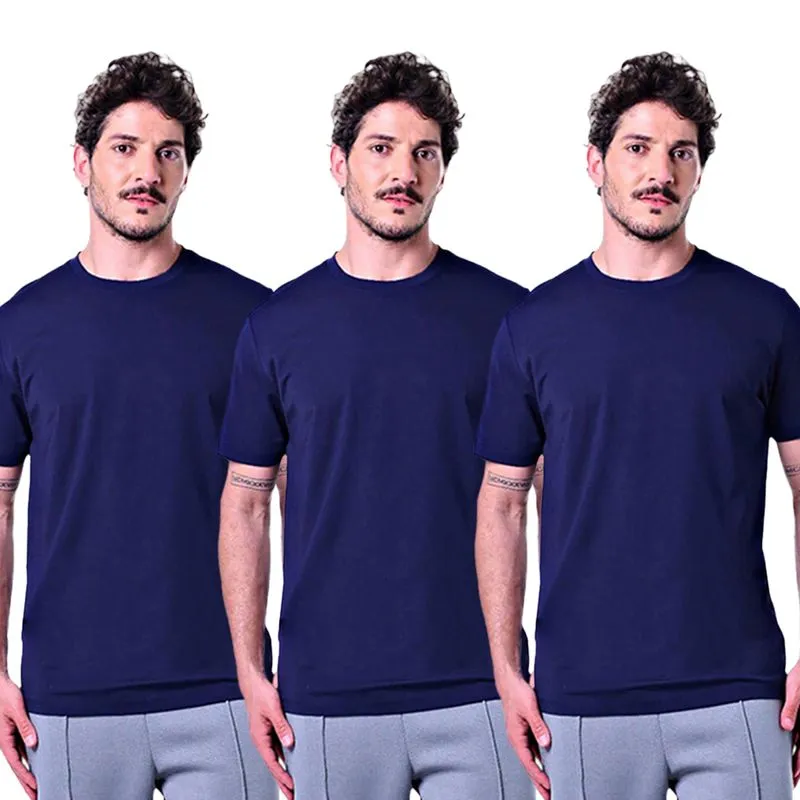 Kit 3 Camisetas Masculinas Básicas