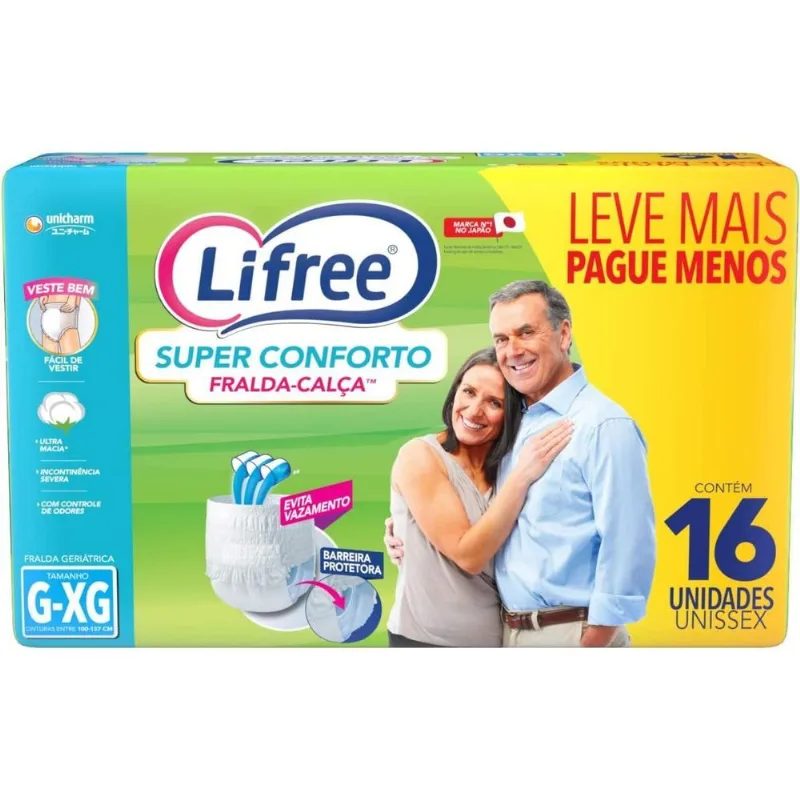 Fralda-calça Super Conforto Lifree Tamanho G - Xg