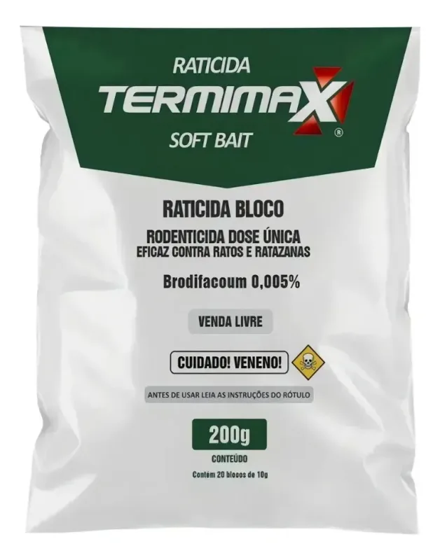 Raticida Bloco Soft Bait Termimax Pct 200gr