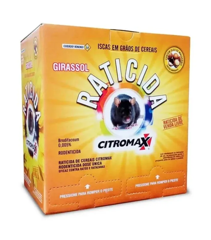 Raticida De Girassol Citromax 1kg (40 X 25gr)