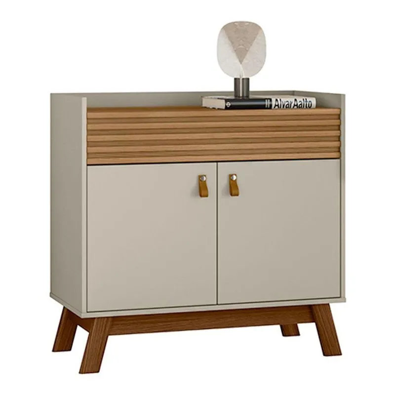 Buffet Aparador Eli 2 Portas Amêndoa E Off White 87x90 Cm L04 - D'rossi