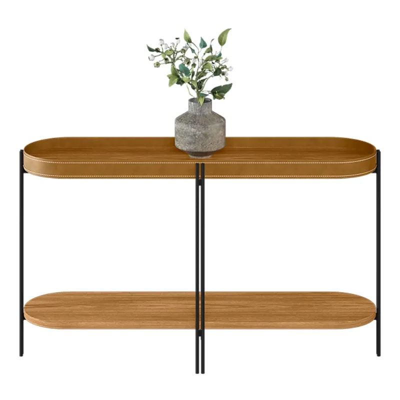 Buffet Aparador Isi Nature Fosco e Couro Caramelo 139x79 cm L04 - D'Rossi