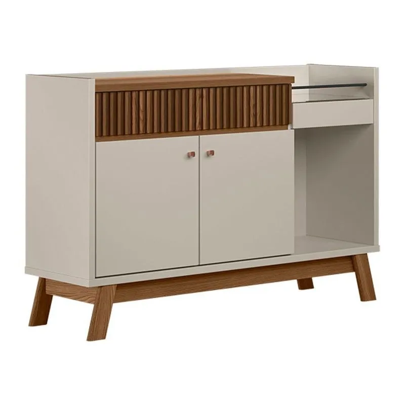 Buffet Aparador Carol 2 Portas Freijó E Off White 87x133 Cm L04 - D'rossi
