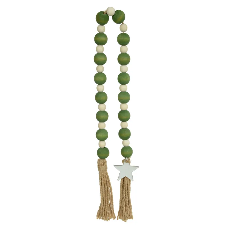Colar Decorativo Estrela Branco e Verde 80 Cm - D'Rossi