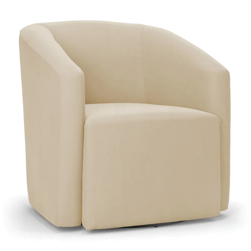 Poltrona Decorativa Base Giratória Stella Max Suede Bege D03 - D'Rossi