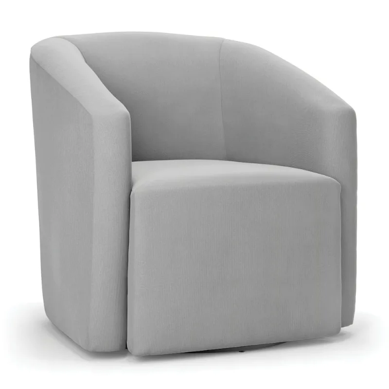 Poltrona Decorativa Base Giratória Stella Max Suede Cinza D03 - D'Rossi